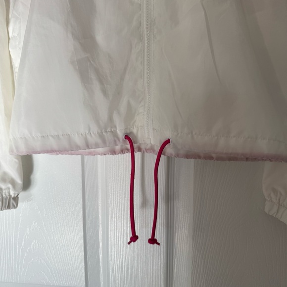 Polaroid Windbreaker Jacket Women’s White Hooded Full Zip Logo Size Small S - Picture 3 of 6